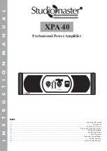 Studiomaster Professional XPA 40 Instruction Manual preview