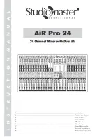 Studiomaster Air Pro 24 Instruction Manual preview