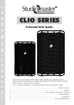 Preview for 1 page of Studiomaster CLIO Series Manual