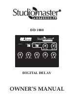 Preview for 1 page of Studiomaster DD 1000 Operator'S Manual