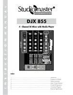 Preview for 1 page of Studiomaster DJX 855 Instruction Manual