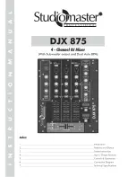 Preview for 1 page of Studiomaster DJX 875 Instruction Manual