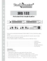 Preview for 1 page of Studiomaster SEQ 152 Instruction Manual