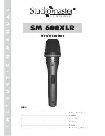 Studiomaster SM 600XLR Instruction Manual preview