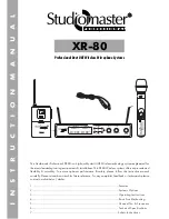 Preview for 1 page of Studiomaster XR-80 Instruction Manual