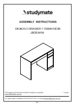 Studymate DEAKIN 3 DRAWER DESK JBDEAKIN Assembly Instruction Manual preview