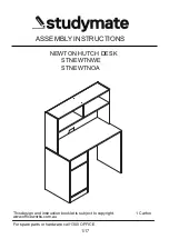 Preview for 1 page of Studymate NEWTON HUTCH DESK STNEWTNOA Assembly Instructions Manual