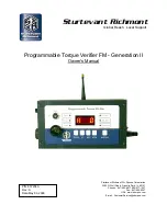 Sturtevant Richmont Programmable Torque Verifier FM II Owner'S Manual preview