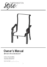 Preview for 1 page of STYLE BRYANT 5PCS DINING SET Owner'S Manual