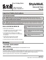 StyleWell FDS40059-ST-1 Use And Care Manual предпросмотр