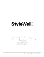 Предварительный просмотр 7 страницы StyleWell HWB-C-89-3136 Use And Care Manual