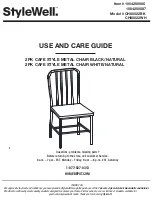 Preview for 1 page of Styleworks CH80022BK Use And Care Manual