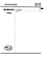 Предварительный просмотр 3 страницы Subaru 1989 3-Door Service Manual