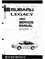 Предварительный просмотр 1 страницы Subaru 1992 Legacy Service Manual