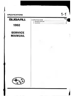 Предварительный просмотр 6 страницы Subaru 1992 Legacy Service Manual