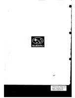 Предварительный просмотр 399 страницы Subaru 1992 Legacy Service Manual