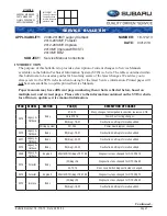 Предварительный просмотр 1 страницы Subaru 2009 Legacy Service Bulletin