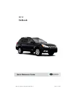 Предварительный просмотр 1 страницы Subaru 2012 Outback Quick Reference Manual