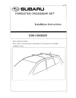 Preview for 1 page of Subaru E3610SG500 Installation Instructions Manual