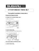 Предварительный просмотр 2 страницы Subaru STi TIMING BELT Installation Instructions Manual