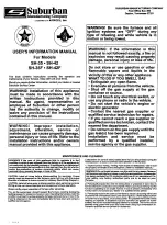 Preview for 1 page of Suburban SH-35 User'S Information Manual