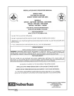 Suburban SW10DE Installation And Operation Manual preview