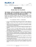 Preview for 3 page of SUEX XK 1 Instruction Manual And Warnings For Use