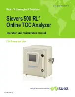 Suez Sievers 500 RLe Operation And Maintenance Manual preview