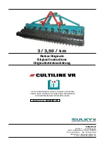 Sulky CULTLINE VR 300 Series Original Instructions Manual preview