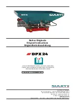 Предварительный просмотр 1 страницы Sulky DPX 24 Original Instructions Manual