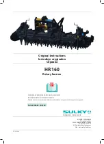 Предварительный просмотр 1 страницы Sulky HR 160 Original Instructions Manual