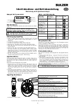 Preview for 5 page of Sulzer 00863184 Starting And Operating Instructions