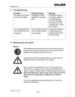 Preview for 10 page of Sulzer DP 200-70 Operating Instructions Manual