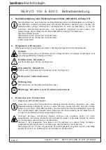 Preview for 3 page of Sumitomo SERVO 100 Operating Manual