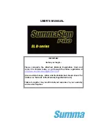 Summa SummaSign Pro D1010 SL User Manual preview