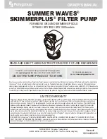 SUMMER WAVES SKIMMERPLUS SFX1000 Owner'S Manual preview