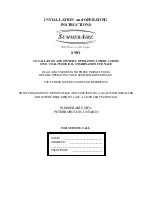 Preview for 1 page of SummerAire SWO Installation And Operating Instructions Manual