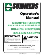 Summers M104 Operator'S Manual preview