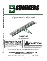 Предварительный просмотр 1 страницы Summers SW4350 Operator'S Manual