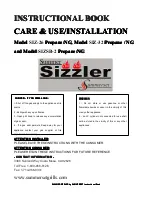 Preview for 1 page of Summerset Sizzler SIZ-26 Series Instructional Book, Care & Use/Installation