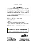 Предварительный просмотр 16 страницы Summit Professional 0761101058467 Instruction Manual