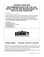 Preview for 1 page of Summit Professional GC22SS Instructions And Recommendations For The Use, Installation And Maintenance