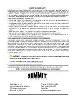 Preview for 16 page of Summit Professional GC22SS Instructions And Recommendations For The Use, Installation And Maintenance