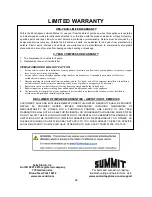 Preview for 24 page of Summit BF181SS Operating Instructions Manual