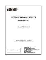 Preview for 1 page of Summit CP972SS Use And Care Manual