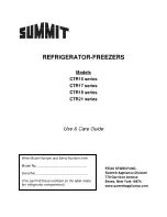 Предварительный просмотр 1 страницы Summit CTR15 series Use & Care Manual