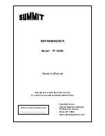 Preview for 1 page of Summit FF1843B Owner'S Manual