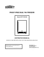 Предварительный просмотр 1 страницы Summit FROST-FREE BUILT-IN FREEZER Instruction Manual