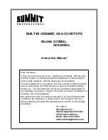 Preview for 1 page of Summit GC2BGL Instruction Manual