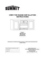 Предварительный просмотр 1 страницы Summit MHOTR241W Installation Instructions Manual